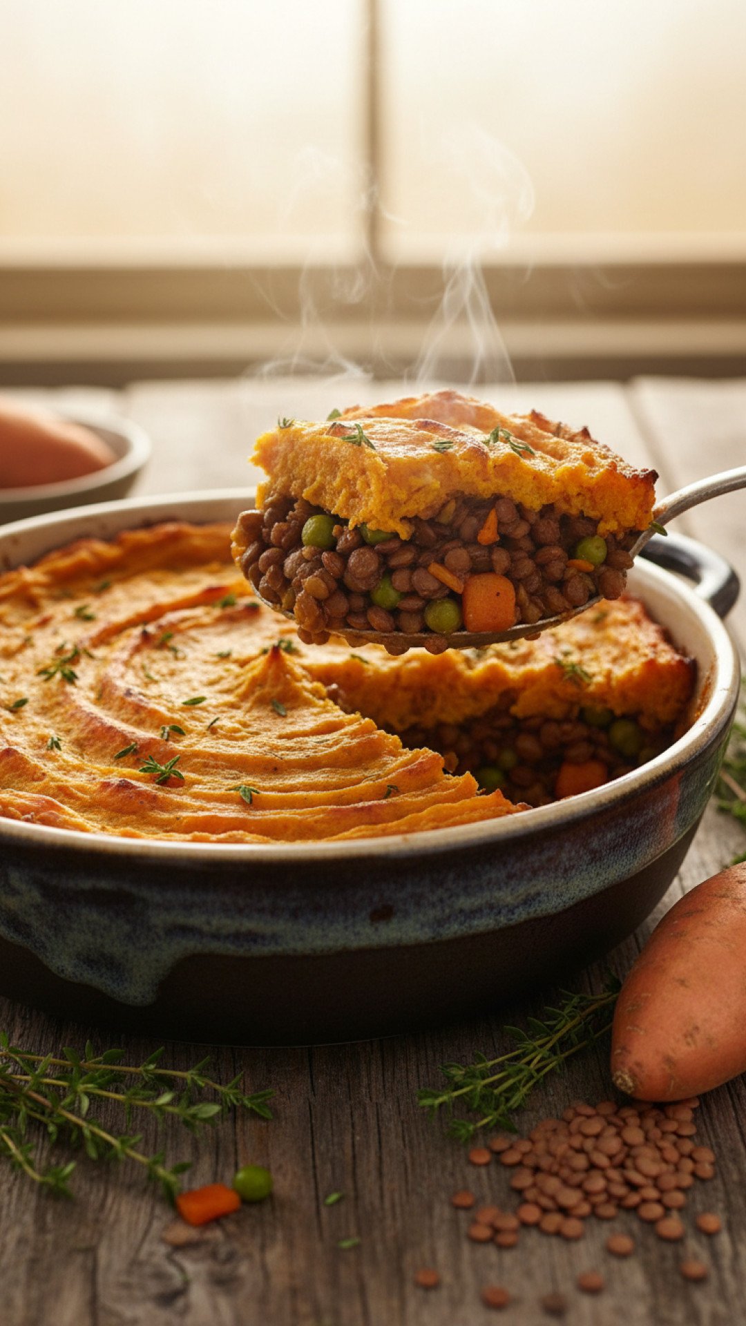 Sweet Potato and Lentil Shepherds Pie Preparation