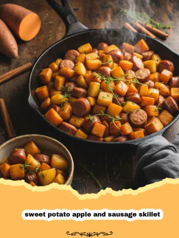 The Most Flavorful Sweet Potato Apple and Sausage Skillet
