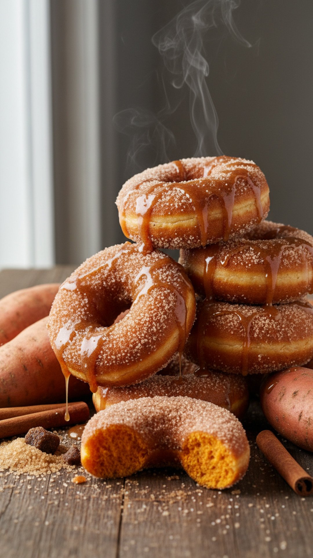 Sweet Potato Brown Sugar Donuts Preparation