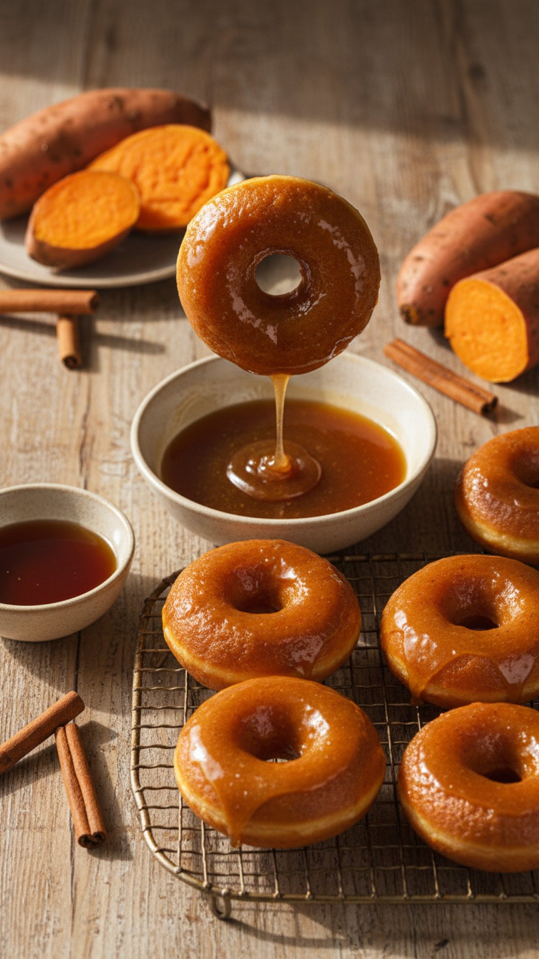 Sweet Potato Maple Doughnuts Preparation