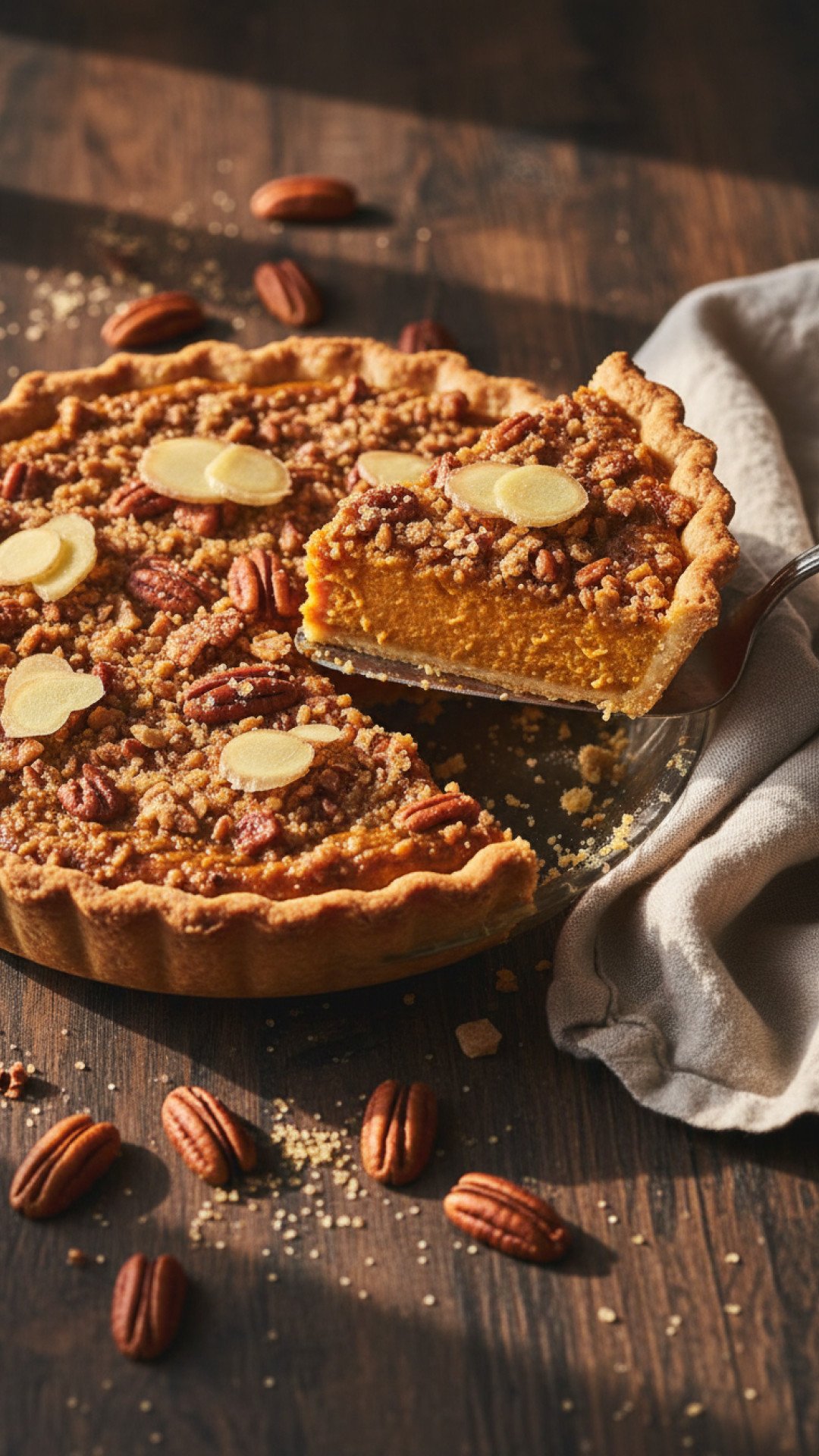 Sweet Potato Pie with Pecan Crust Preparation