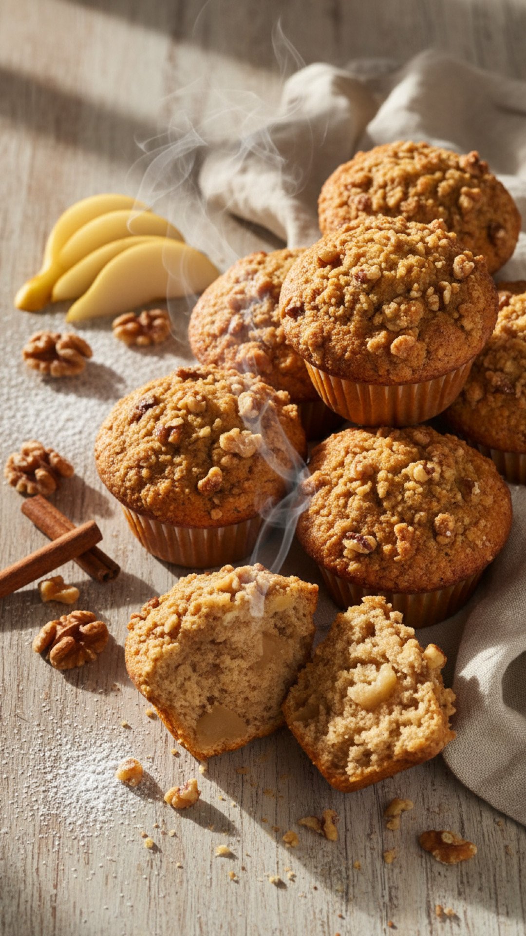The Best Homemade Pear Walnut Streusel Muffins Preparation