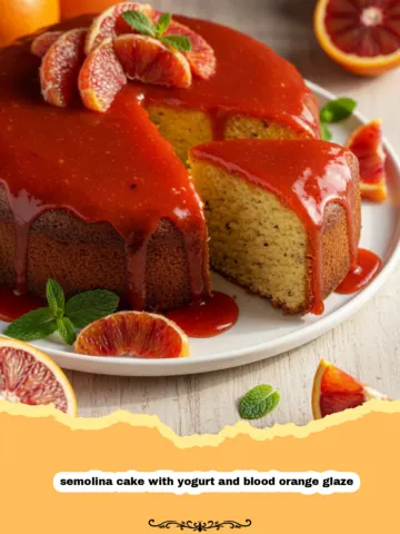 Semolina Cake with Yogurt and Blood Orange Glaze: A Citrus Dream