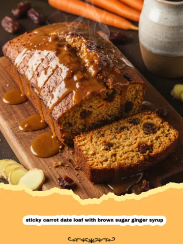 Sticky Carrot Date Loaf with Brown Sugar Ginger Syrup