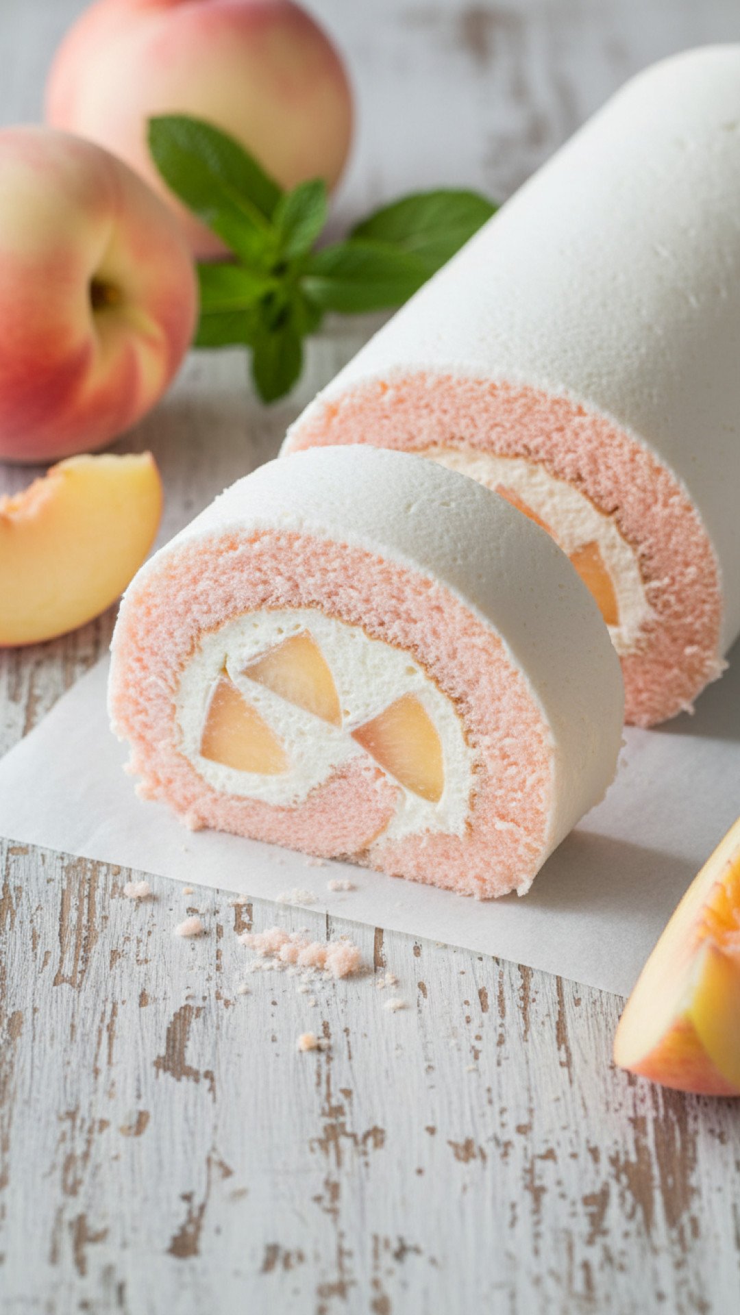 The Ultimate White Peach Swiss Roll Preparation