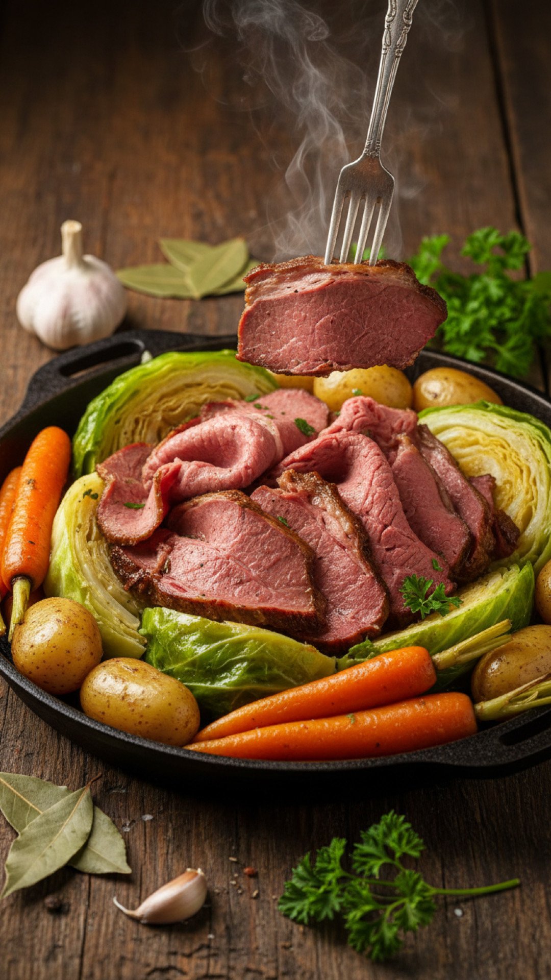 Traditional Corned Beef and Cabbage Preparation