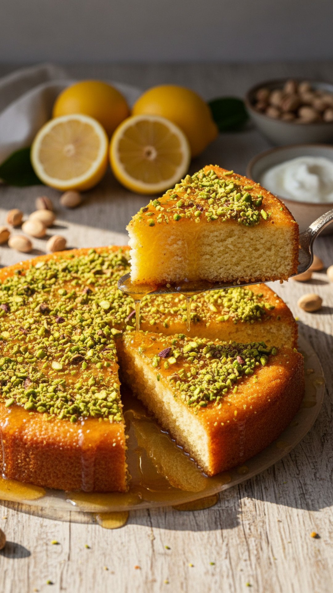 Turkish Revani Cake with Citrus Syrup Preparation