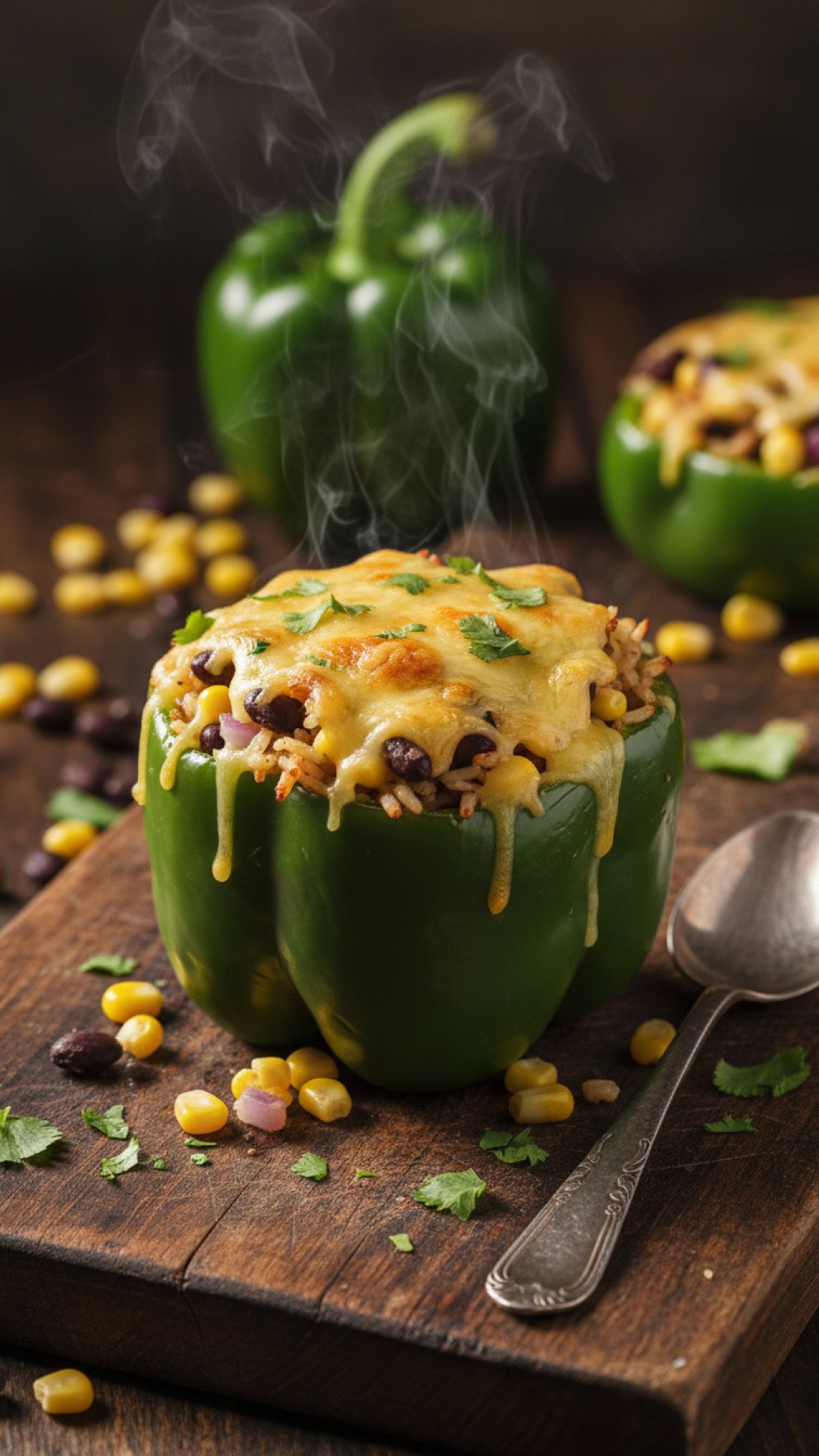 Vegetarian Stuffed Bell Peppers with Rice Preparation