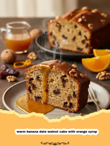Warm Banana Date Walnut Cake with Orange Syrup 9 Warm Banana Date Walnut Cake with Orange Syrup