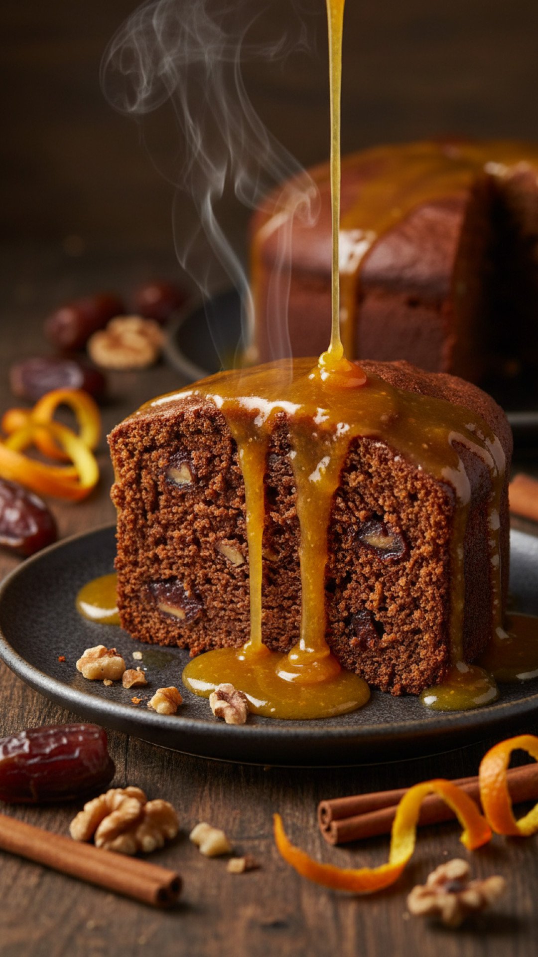 Warm Spiced Date Cake with Orange Glaze Preparation
