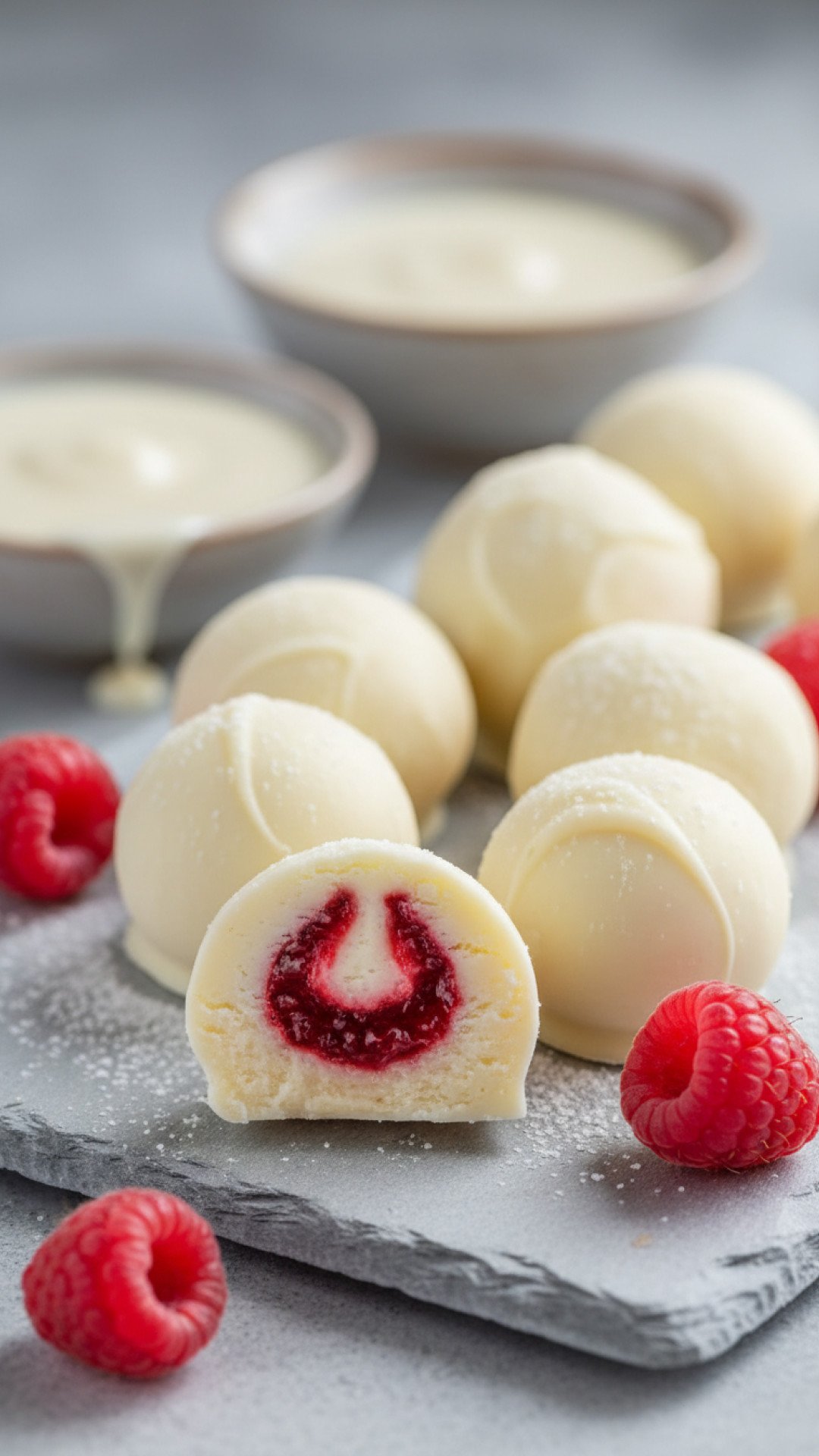 White Chocolate Raspberry Truffles Preparation