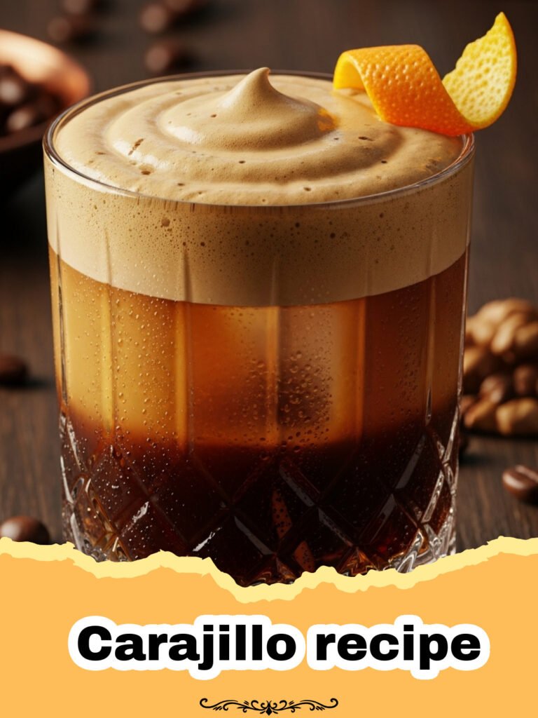 The Perfect Mexican Carajillo: A Sophisticated Coffee Cocktail 5 Carajillo recipe - A frothy Mexican Carajillo cocktail in a rocks glass with coffee beans
