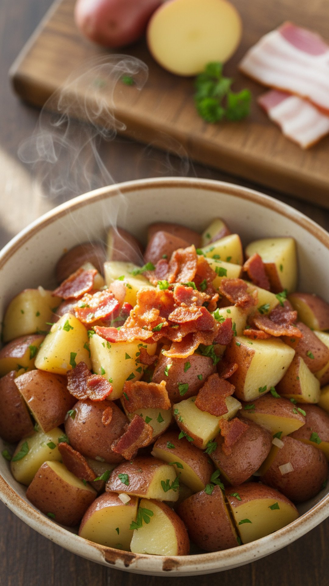 Authentic Warm German Potato Salad Preparation