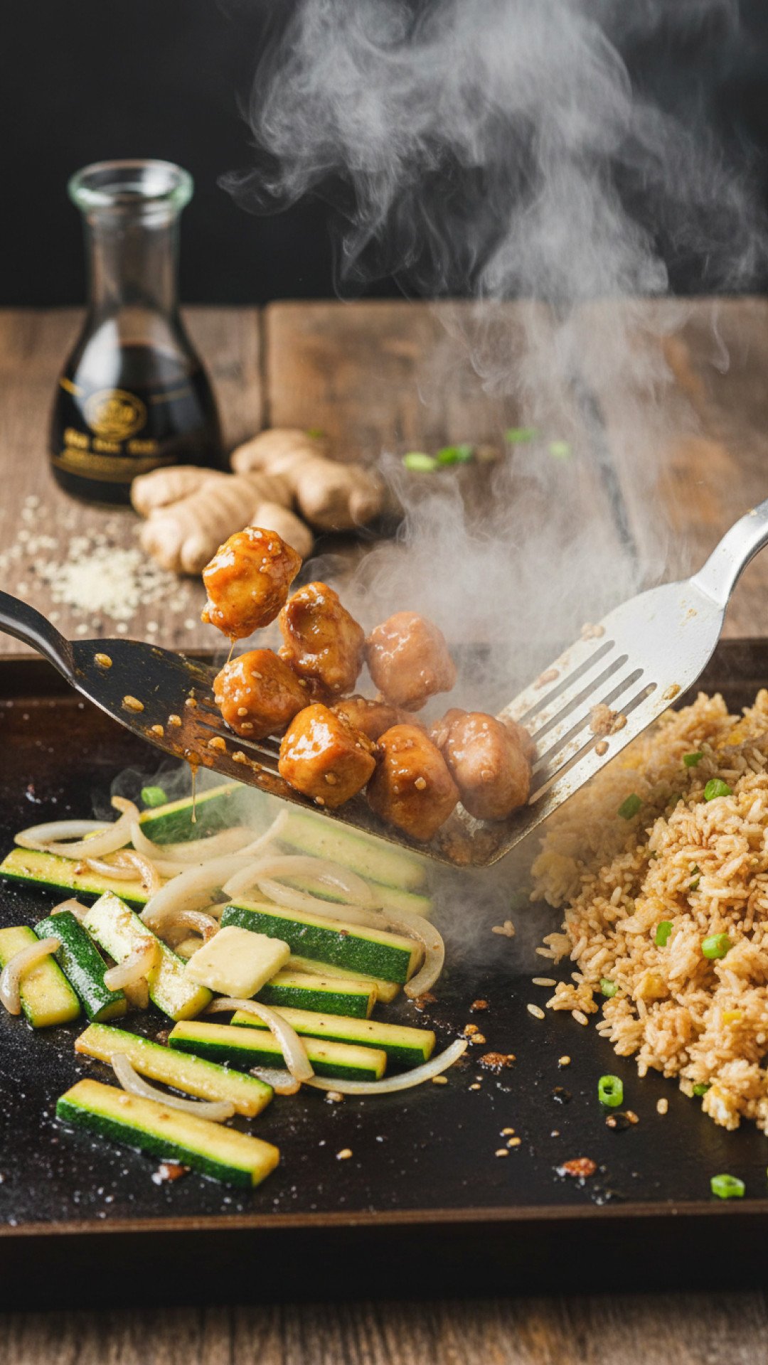 Blackstone Hibachi Steak and Shrimp Preparation