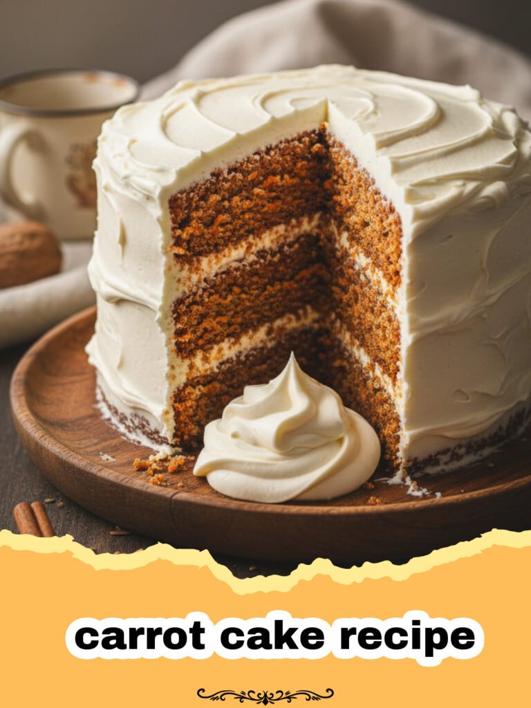 The Ultimate Moist and Spiced Homemade Carrot Cake 5 carrot cake recipe - A beautiful two-layer carrot cake with thick cream cheese frosting and walnut garnish.