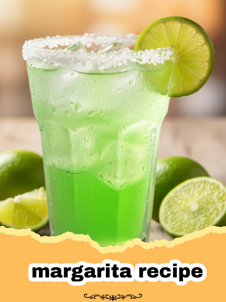 margarita recipe - A perfectly crafted classic margarita with a salt rim and lime wedge garnish.