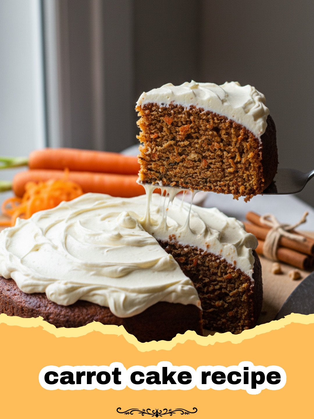 carrot cake recipe - A beautifully frosted classic moist carrot cake with cream cheese frosting, garnished with walnuts, on a white cake stand.