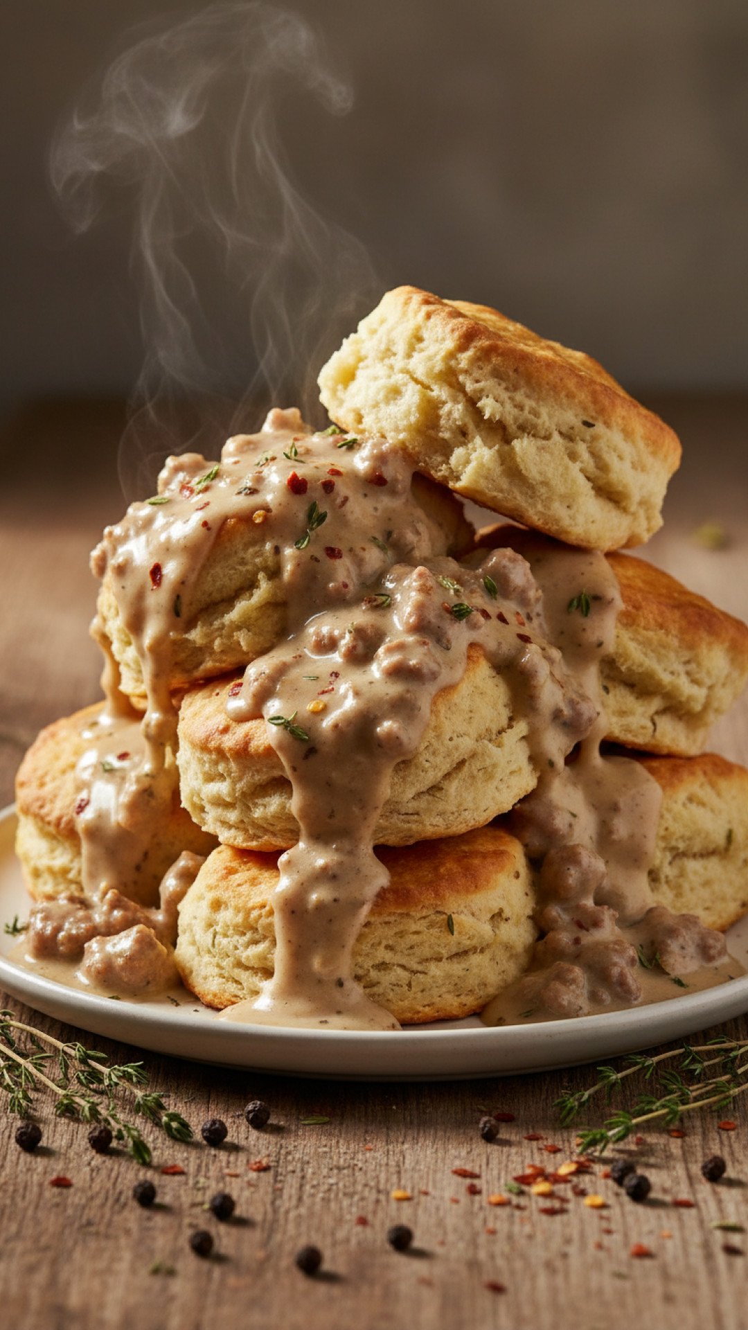 Classic Southern Biscuits and Gravy Preparation