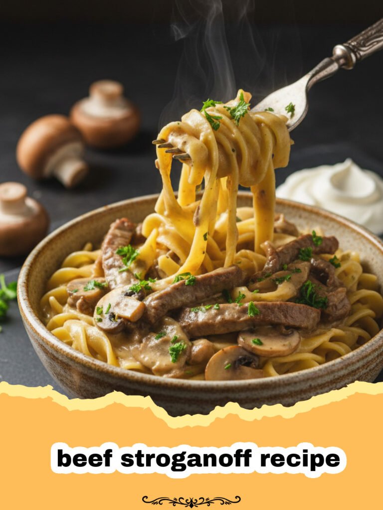 The Ultimate Creamy Beef Stroganoff Recipe: Comfort in Every Bite 5 beef stroganoff recipe - A hearty bowl of creamy beef stroganoff with egg noodles, garnished with fresh parsley.