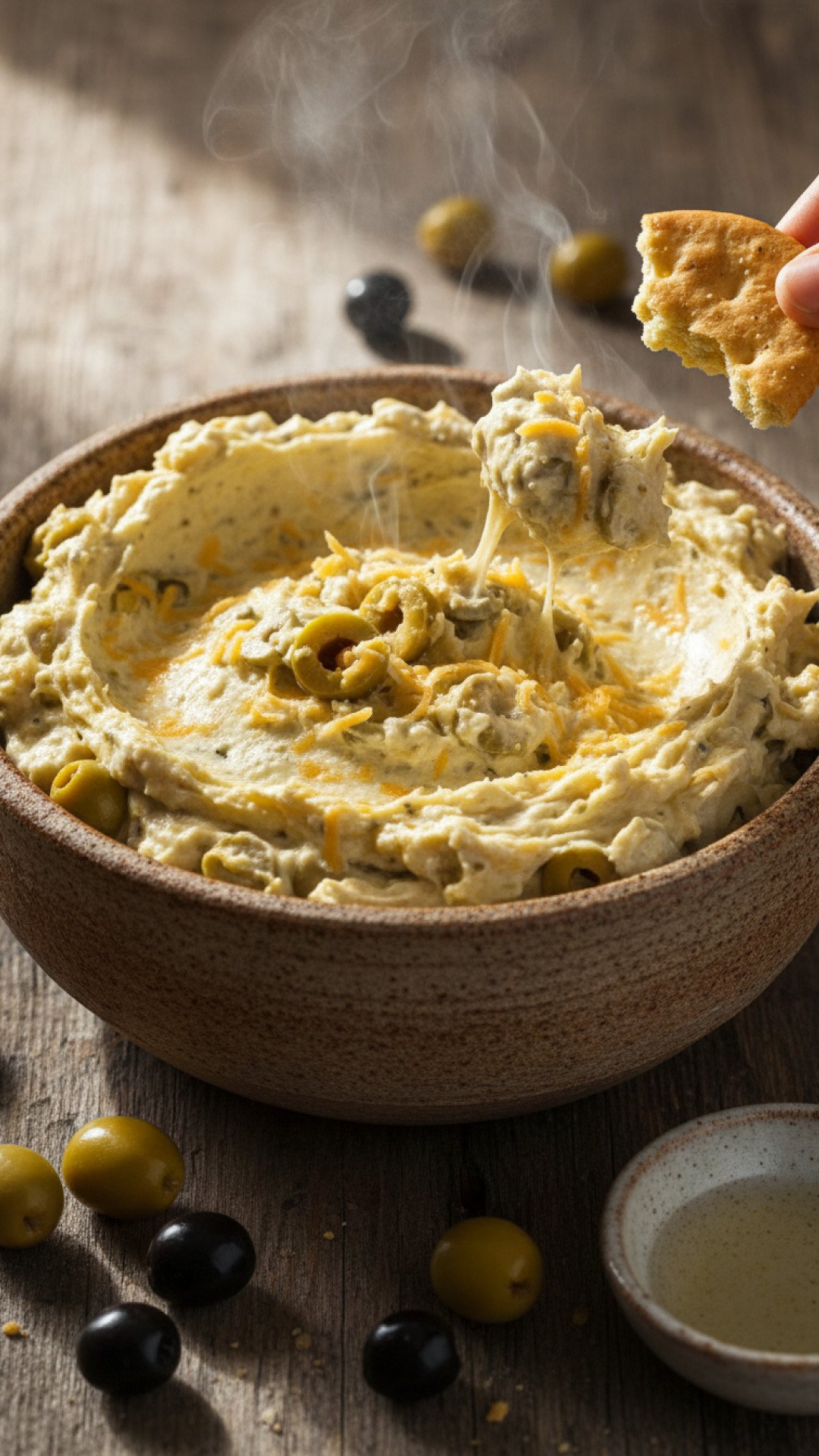 Creamy Mediterranean Olive Dip Preparation