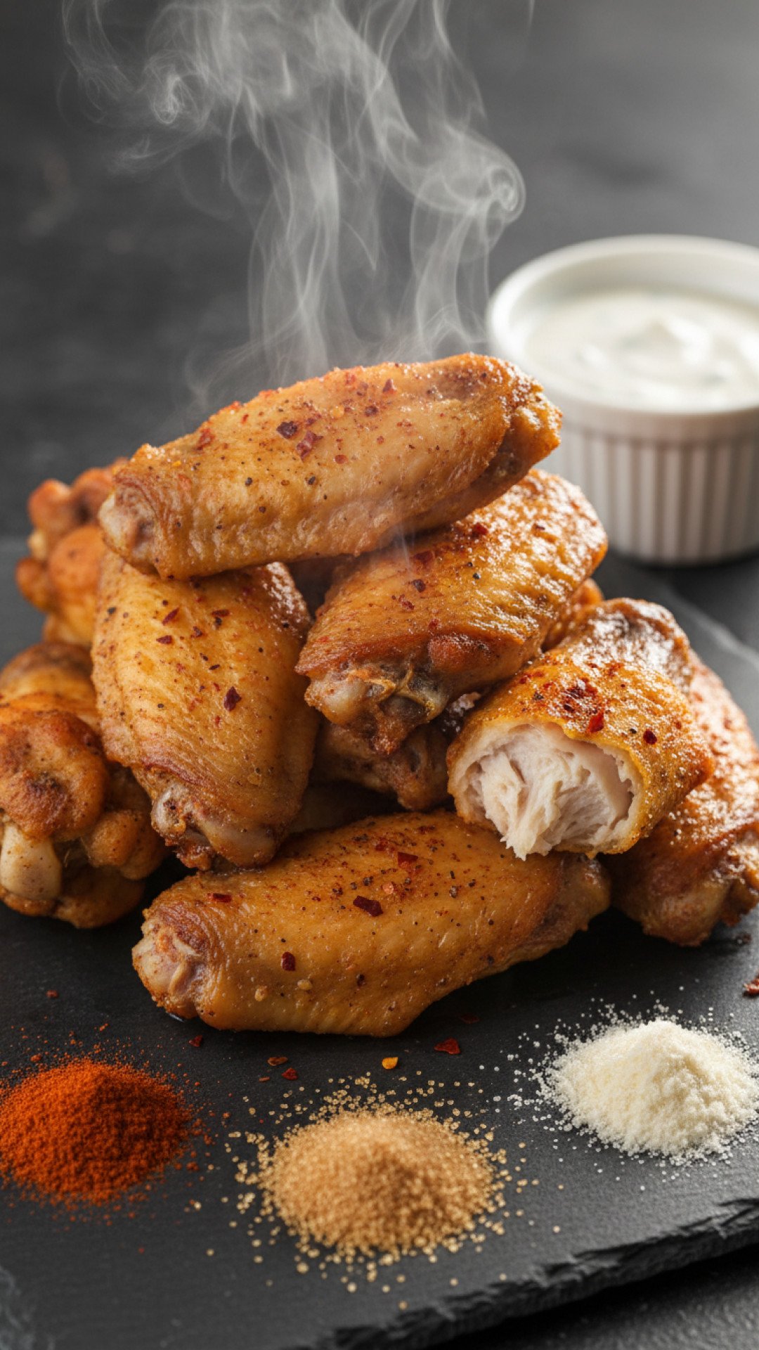 Crispy Dry Rub Chicken Wings Oven Air Fried Preparation
