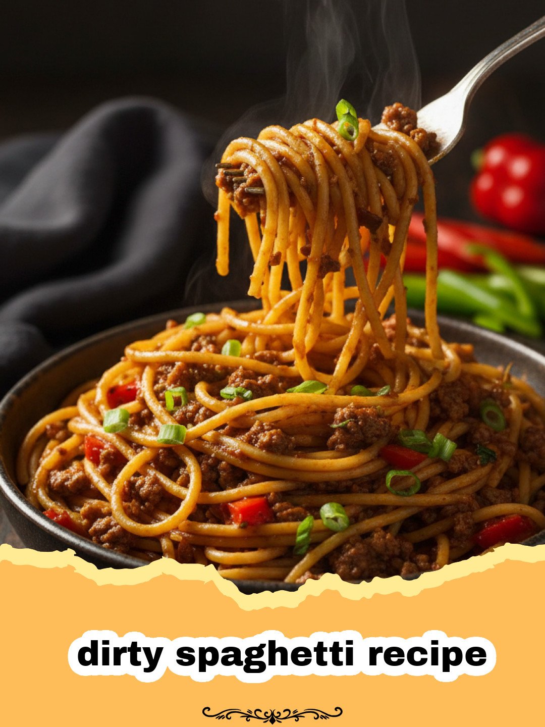 dirty spaghetti recipe - A close-up of a plate of hearty dirty spaghetti topped with grated Parmesan cheese and fresh parsley, ready to be eaten.