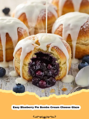 Explosion of Flavor: Easy Blueberry Pie Bombs with Cream Cheese Glaze!