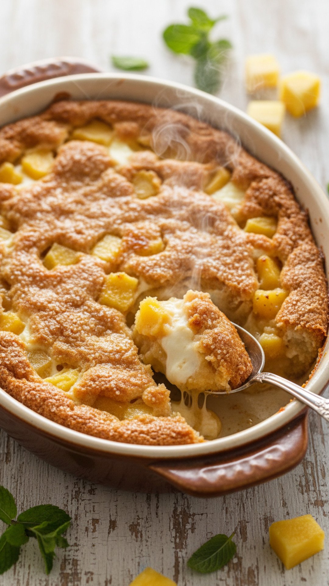 Easy Pineapple Cream Cheese Cobbler Preparation