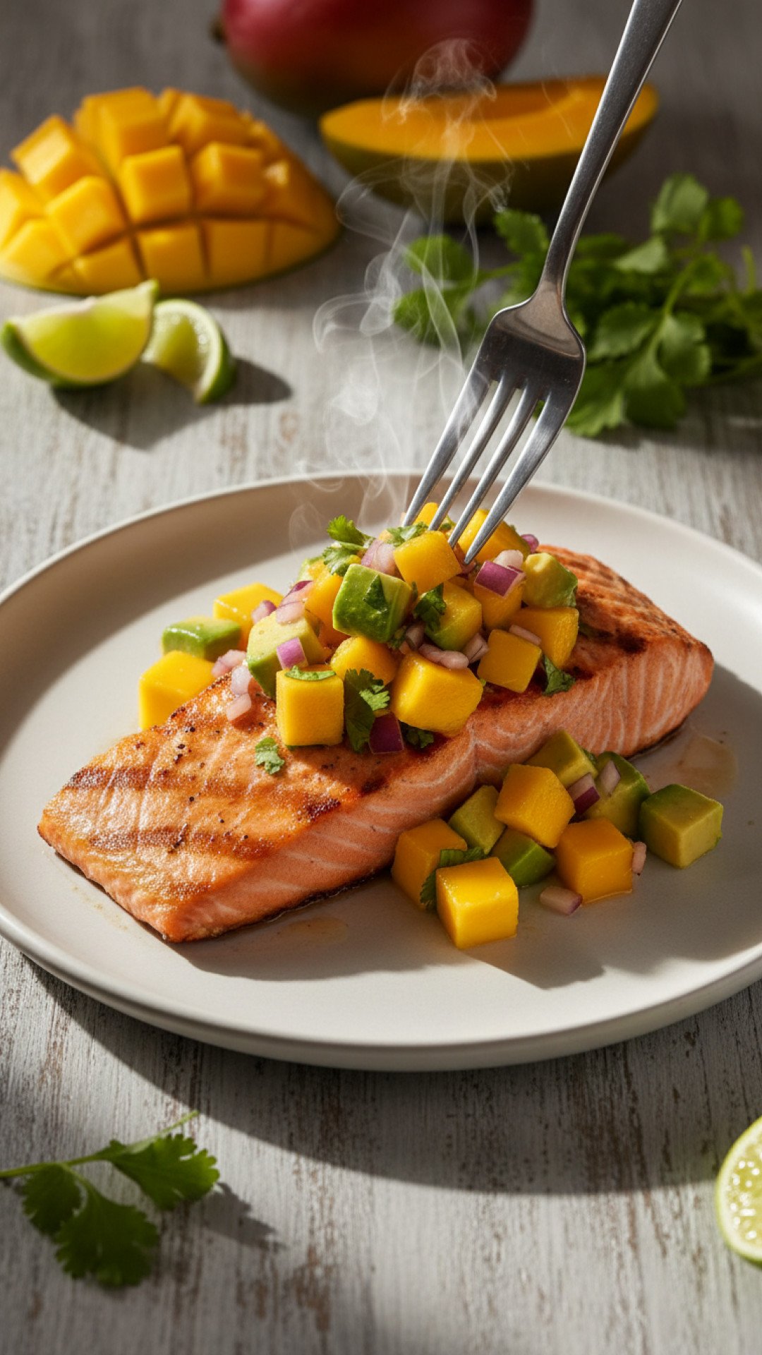 Grilled Chicken & Peach Power Salad with Honey-Lime Vinaigrette Preparation