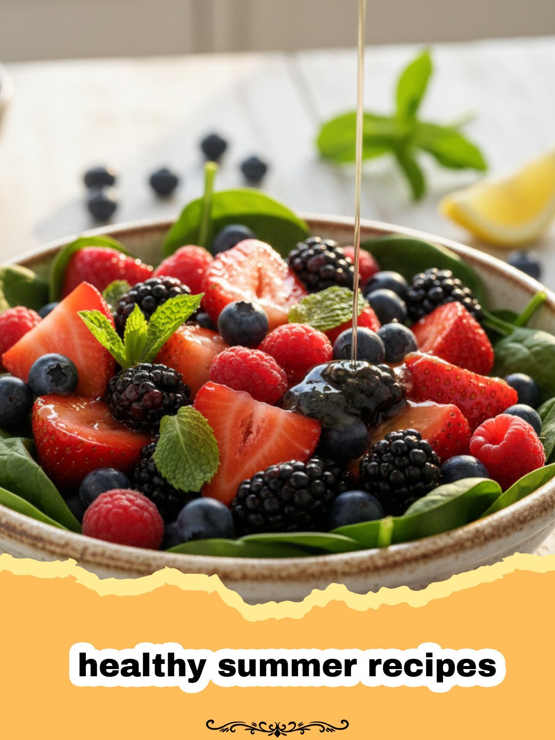 healthy summer recipes - A vibrant and colorful grilled chicken and quinoa salad with fresh vegetables and herbs in a large bowl.