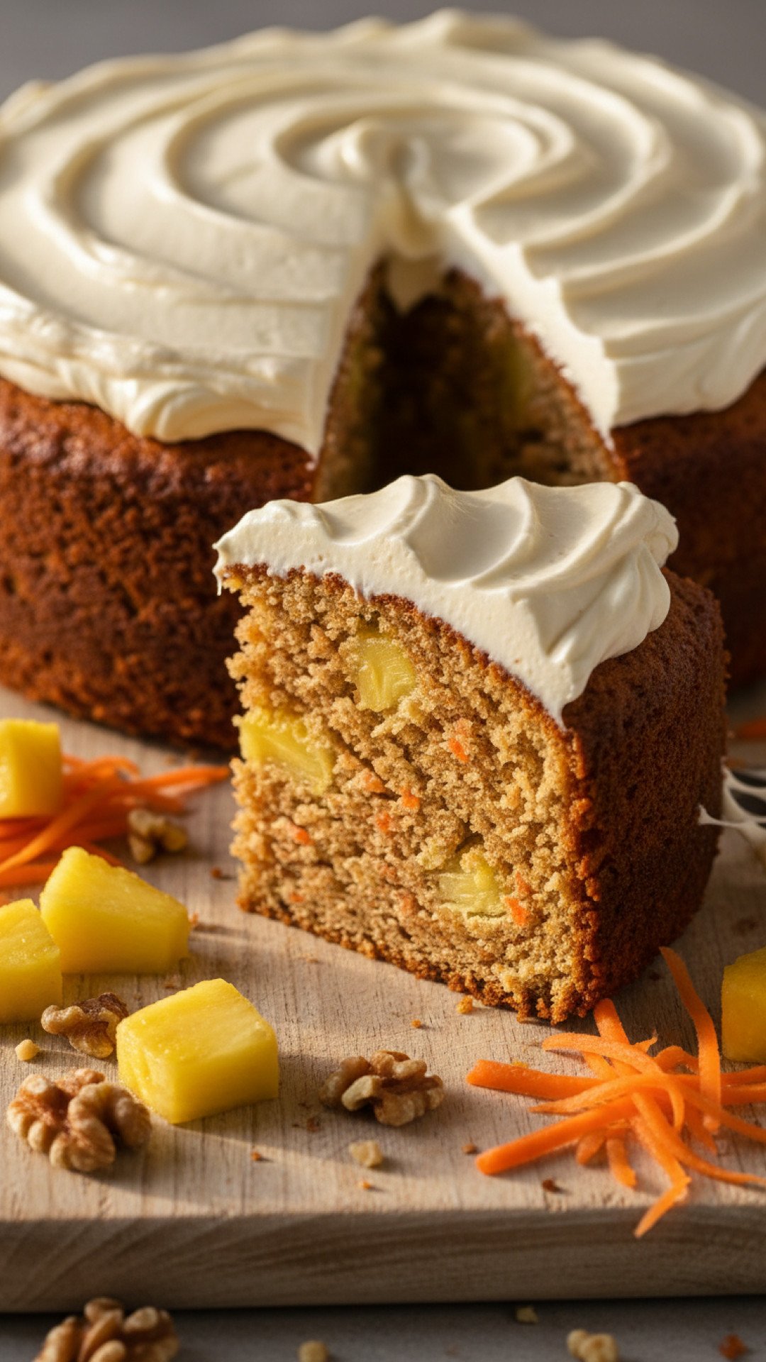 Hawaiian Carrot Pineapple Cake with Cream Cheese Frosting Preparation