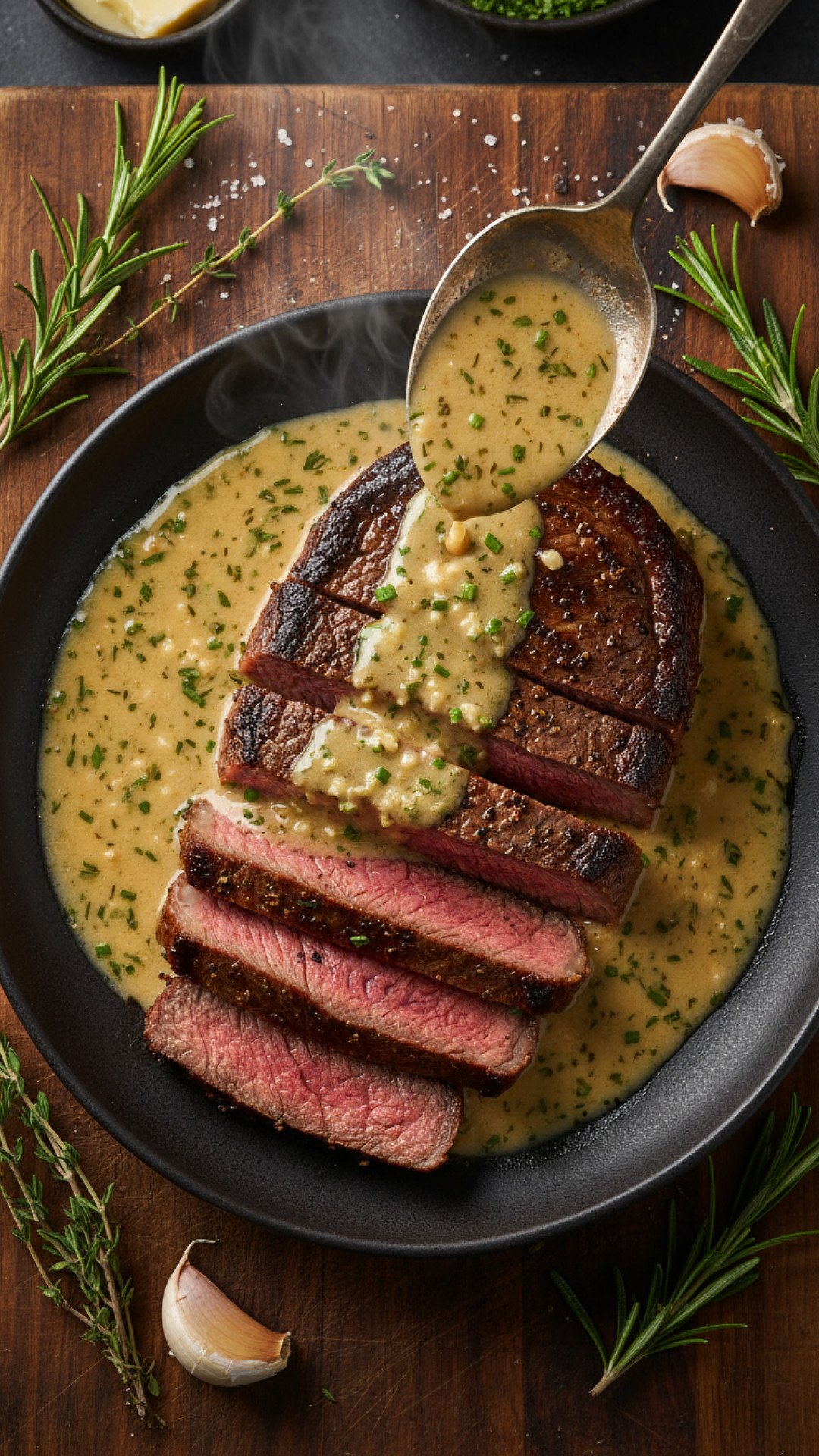 The Ultimate Herb Butter Steak with Creamy Garlic Sauce: A Restaurant-Quality Meal at Home 4 Herb Butter Steak with Creamy Garlic Sauce Preparation