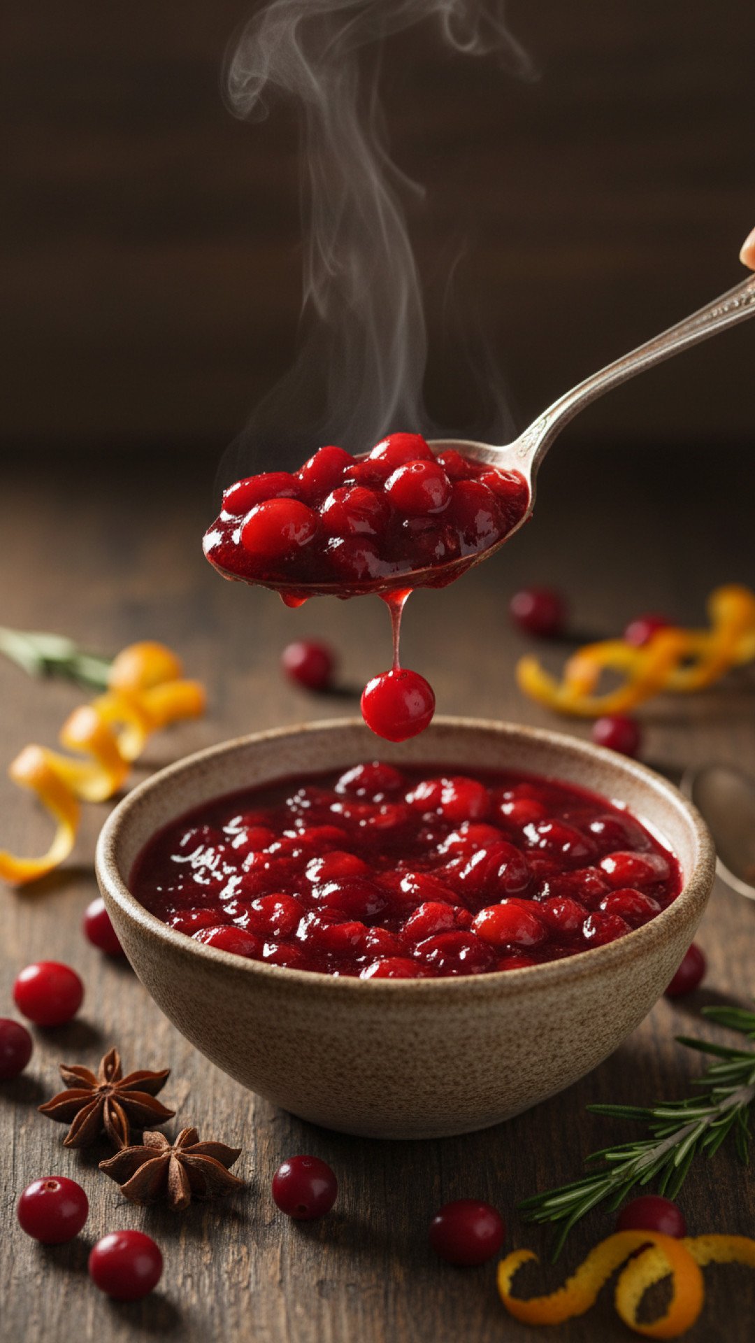 Homemade Citrus Cranberry Sauce Preparation