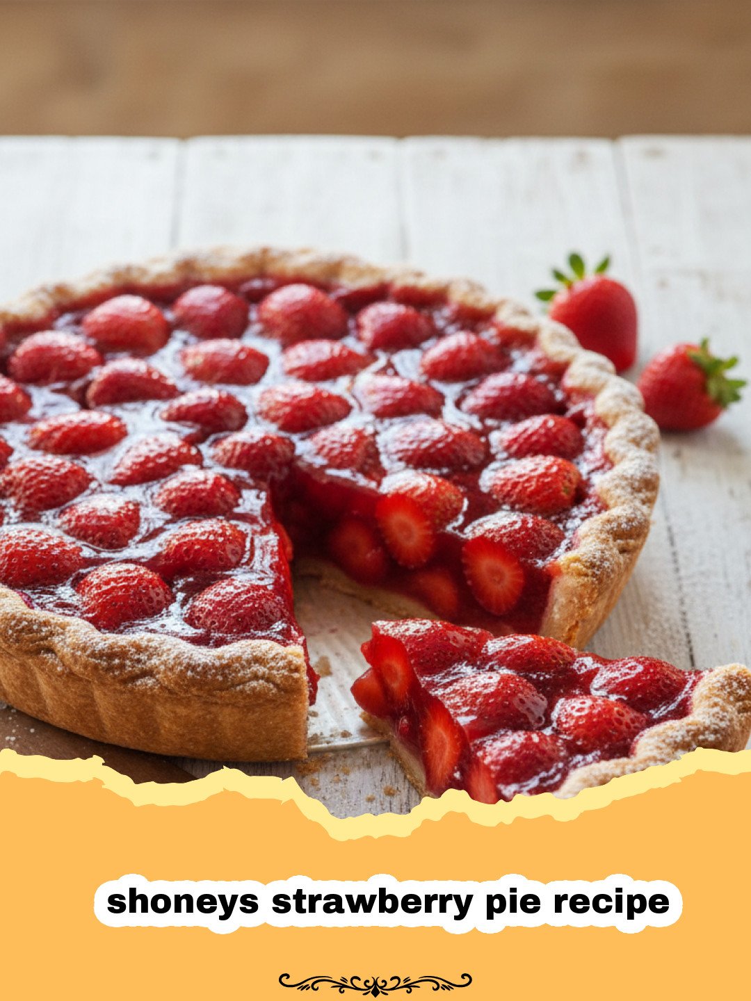 Unlock Childhood Memories: The Ultimate Shoney's Strawberry Pie Recipe! 3 shoneys strawberry pie recipe - A perfectly set slice of Shoney's Strawberry Pie with a vibrant red glaze and fresh whole strawberries, ready to be served.