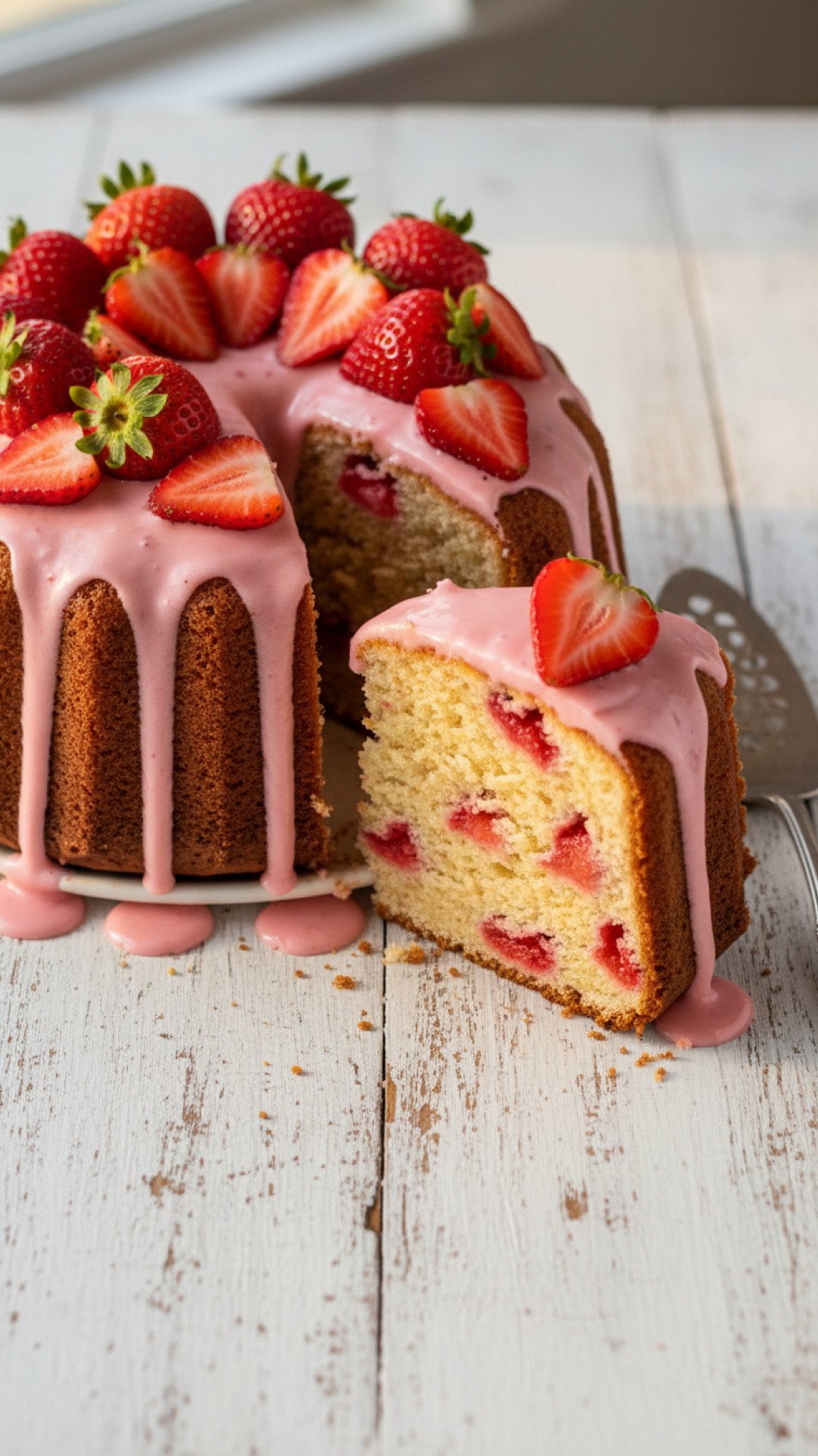 Homemade Strawberry Cream Cheese Pound Cake Preparation