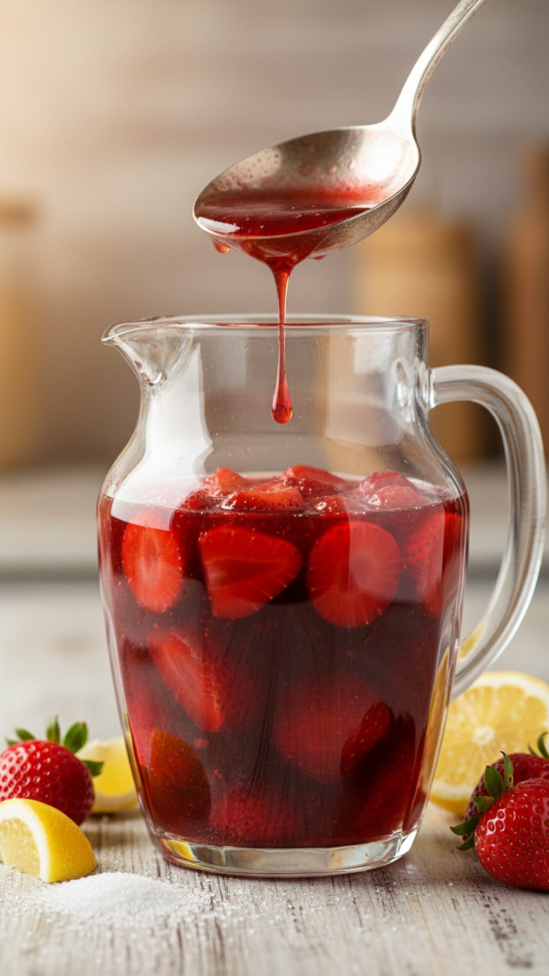 Homemade Strawberry Syrup Preparation