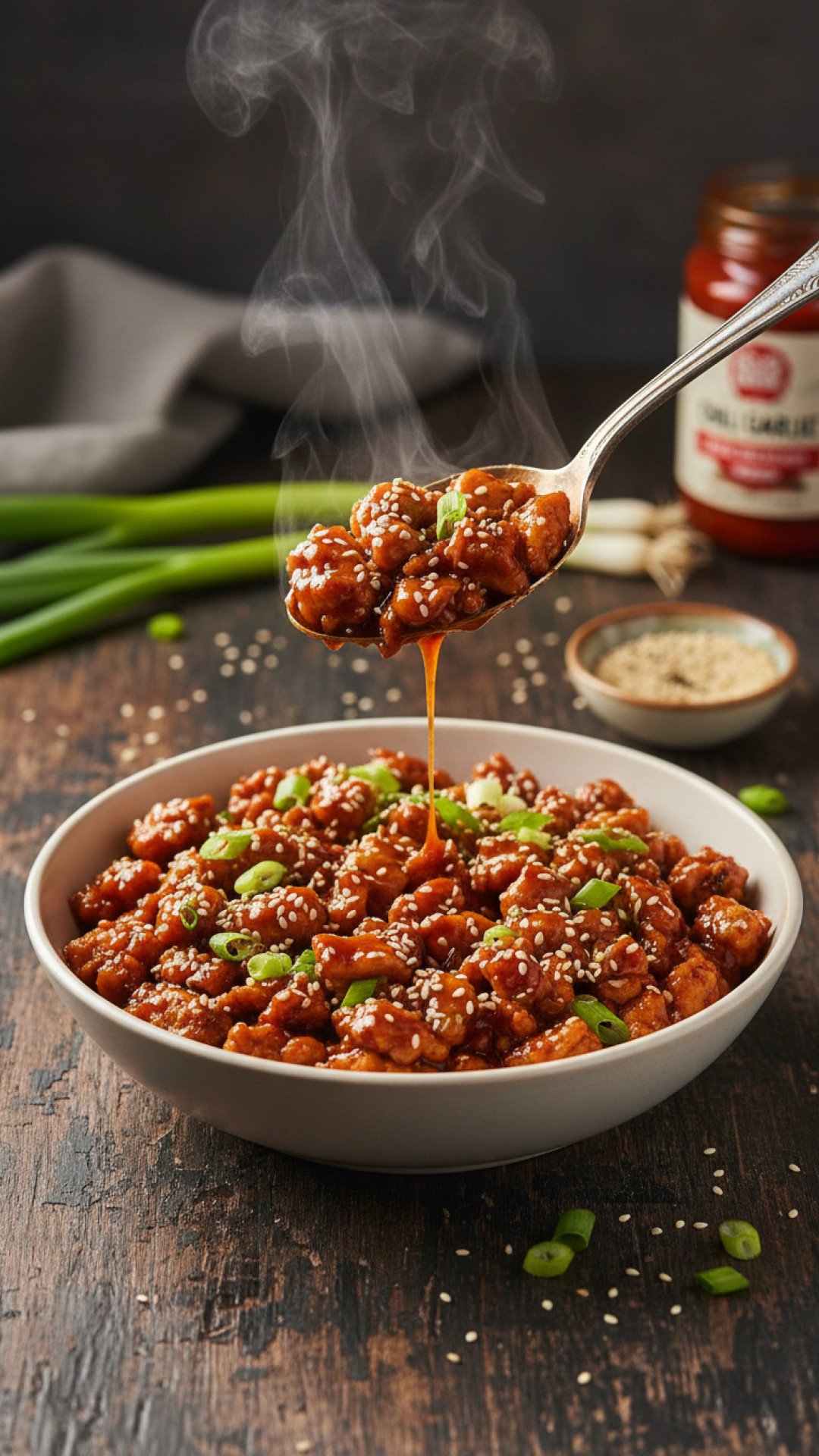 Honey Garlic Ground Chicken Stir-Fry Preparation