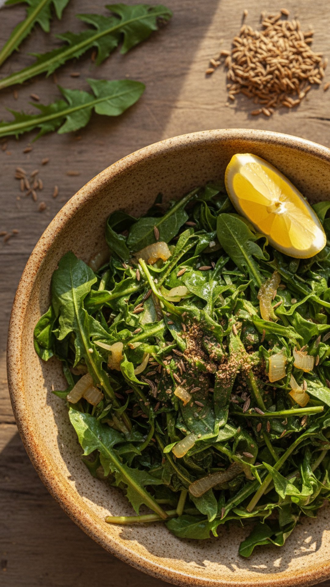 Honey-Garlic Sautéed Dandelion Greens Preparation