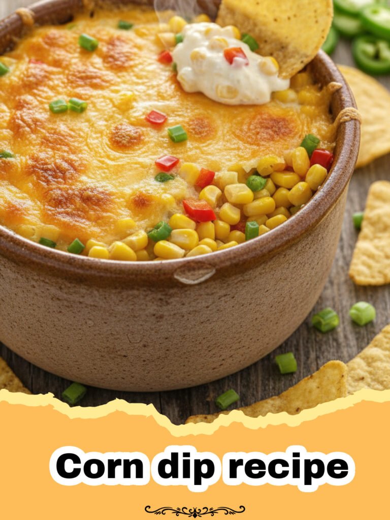 The Ultimate Creamy Corn Dip Recipe for Every Occasion 5 Corn dip recipe - A baking dish filled with hot, cheesy corn dip topped with scallions and served with tortilla chips.