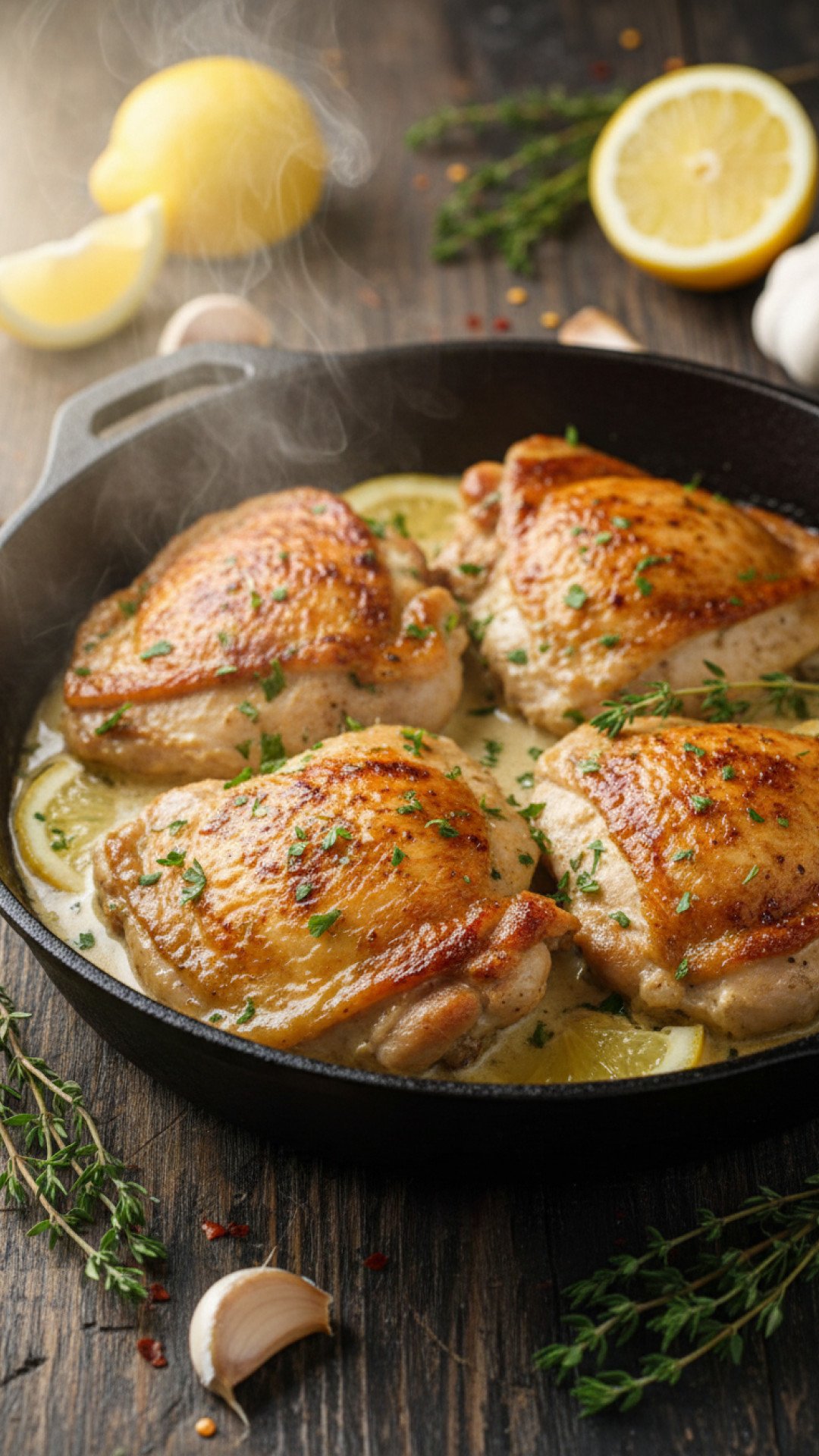 Lemon Herb Baked Chicken Thighs Preparation