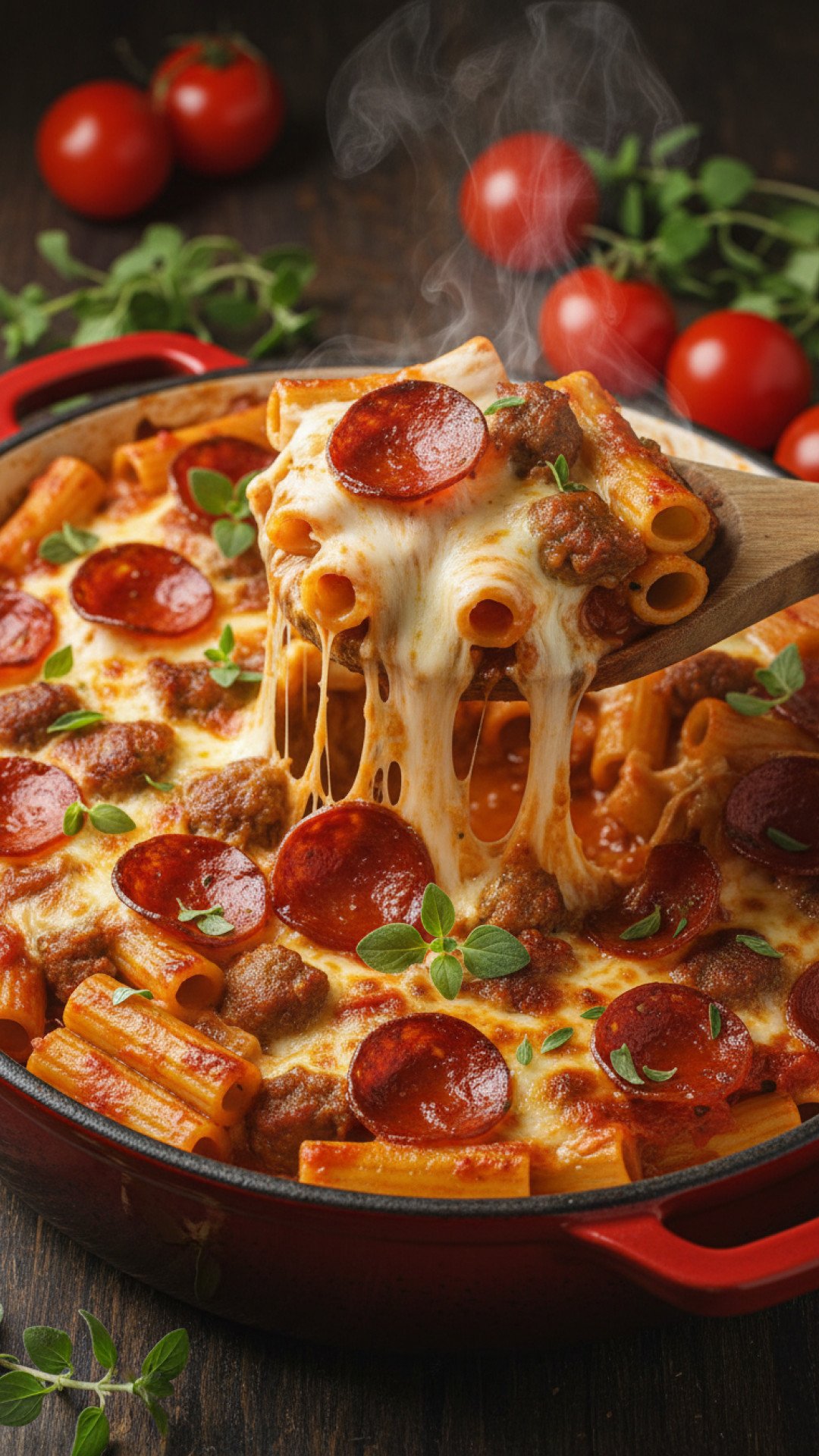 Meat Lovers Pizza Pasta Bake Preparation