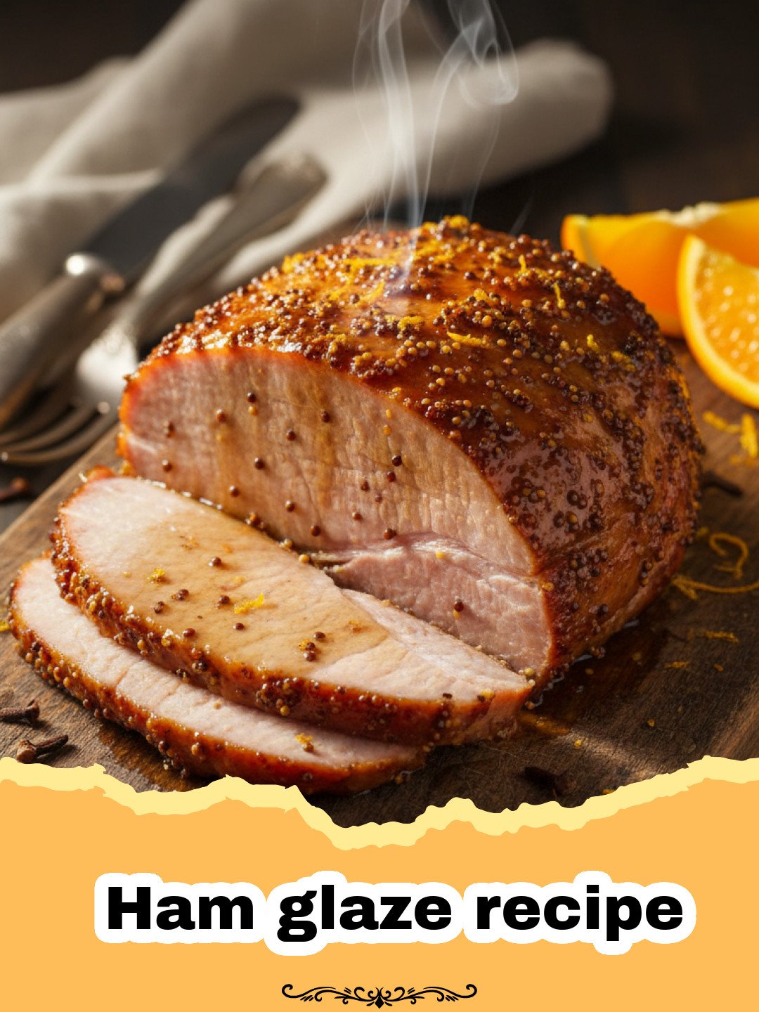 Ham glaze recipe - A glistening, glazed holiday ham with a brown sugar crust
