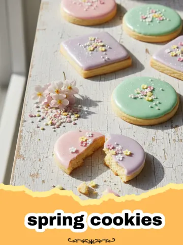 Soft and Chewy Lemon Spring Cookies with Pastel Icing