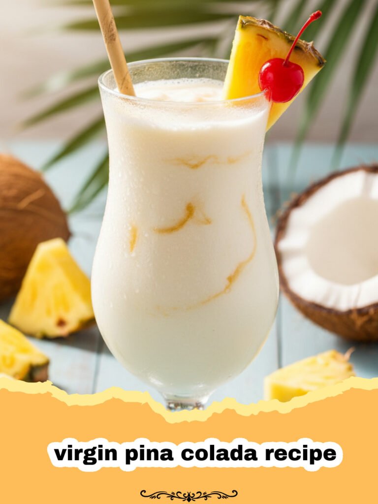 Sip on Sunshine: The Ultimate Classic Virgin Piña Colada Recipe 5 virgin pina colada recipe - A vibrant Virgin Piña Colada in a hurricane glass, garnished with a pineapple wedge and a maraschino cherry.