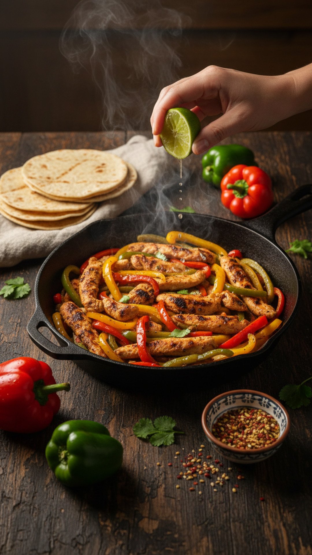 Sizzling Skillet Chicken Fajitas Preparation