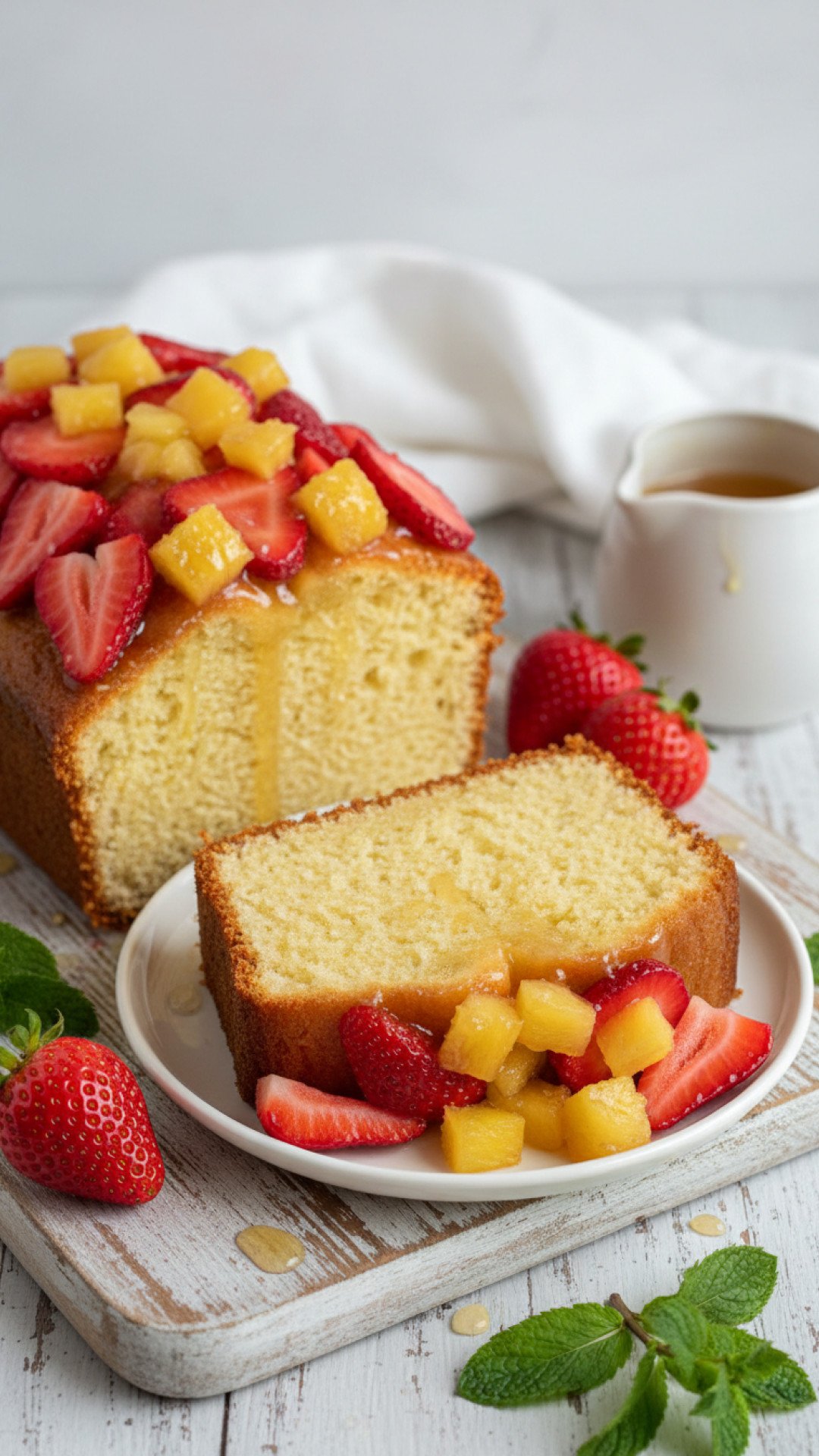 Strawberry Pineapple Pound Cake Preparation