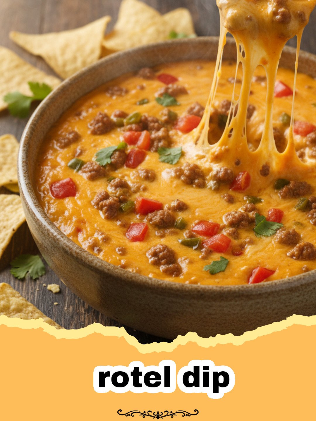 rotel dip - Bubbling, creamy Rotel dip in a white slow cooker, with tortilla chips ready for dipping.