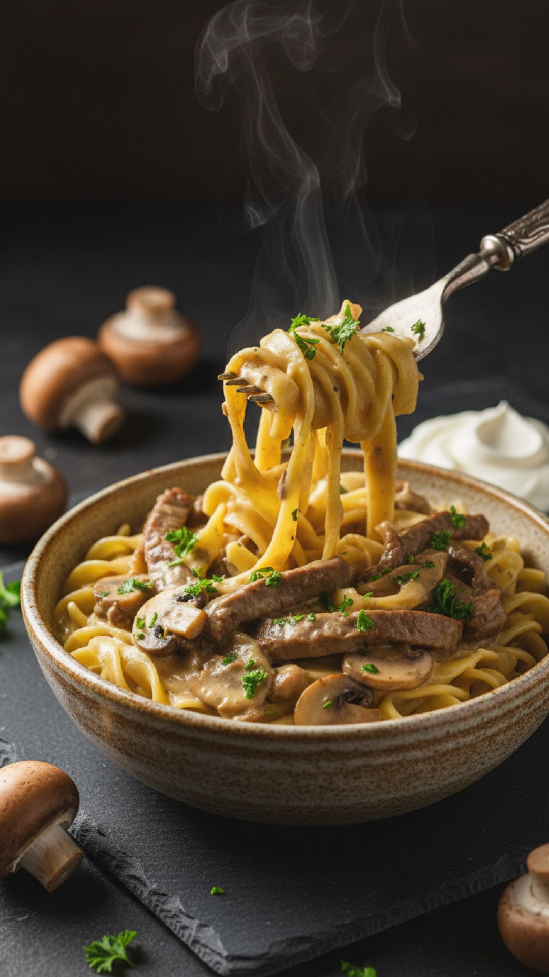 The Ultimate Creamy Beef Stroganoff Recipe: Comfort in Every Bite 4 The Ultimate Creamy Beef Stroganoff Preparation