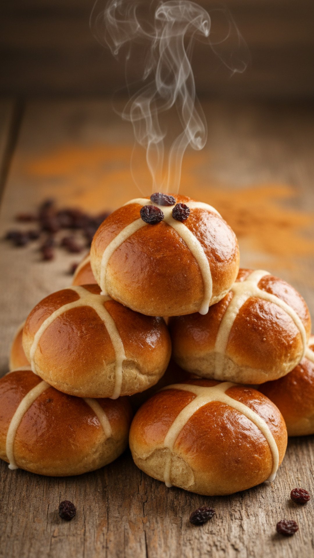 Traditional Homemade Hot Cross Buns Preparation