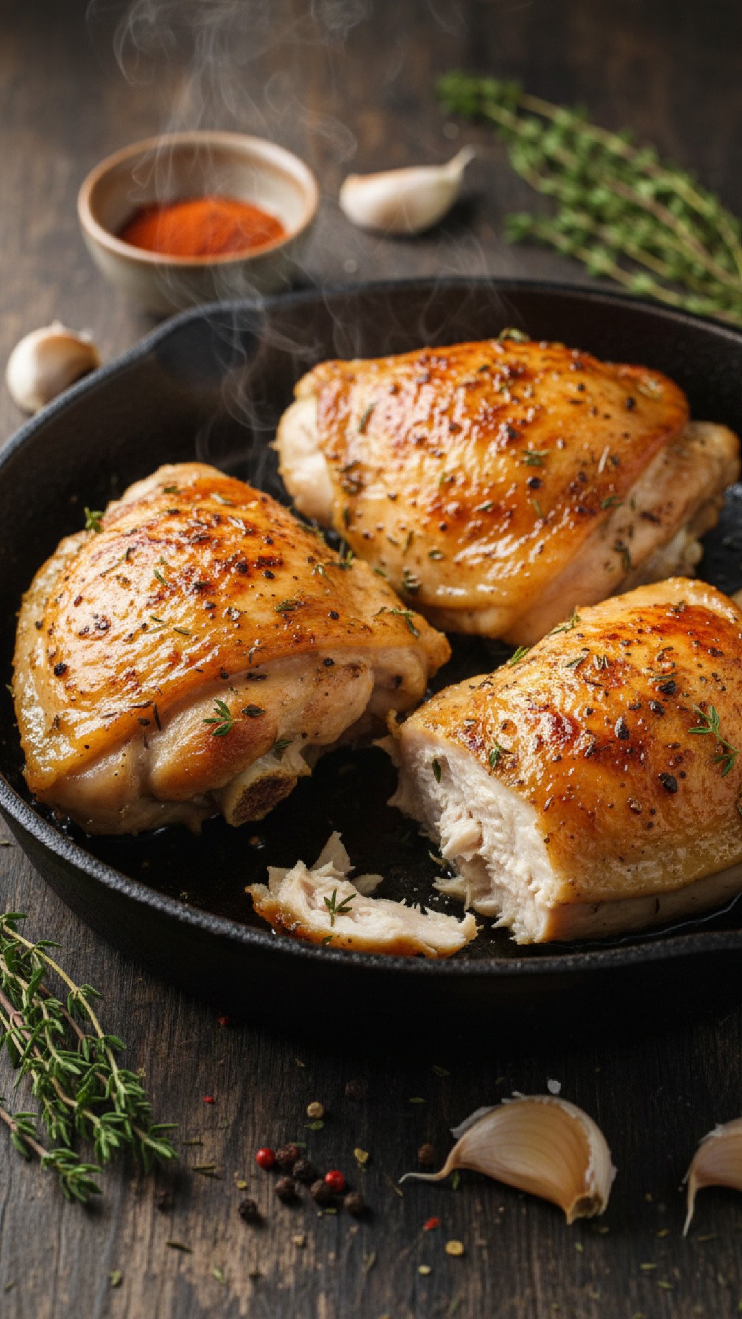 Ultimate Crispy Baked Garlic Herb Chicken Thighs Preparation
